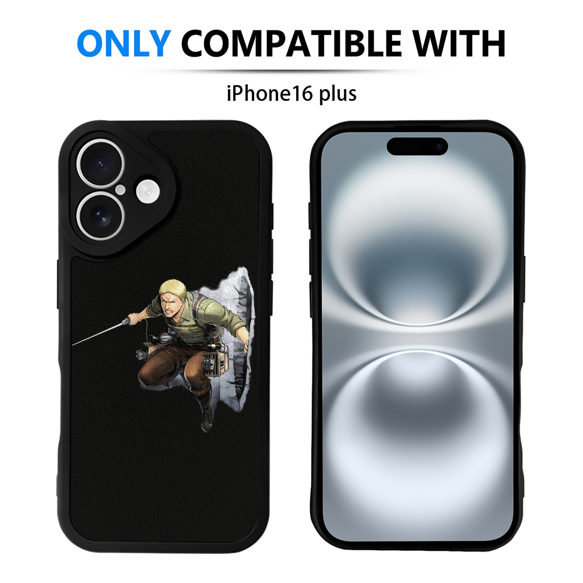 （画像用） 進撃の巨人 ライナー・ブラウン Attack on Titan Reiner Braun 【iPhone 16シリーズ対応】シリコンスマホケース（レザー調） 材質：シリコン